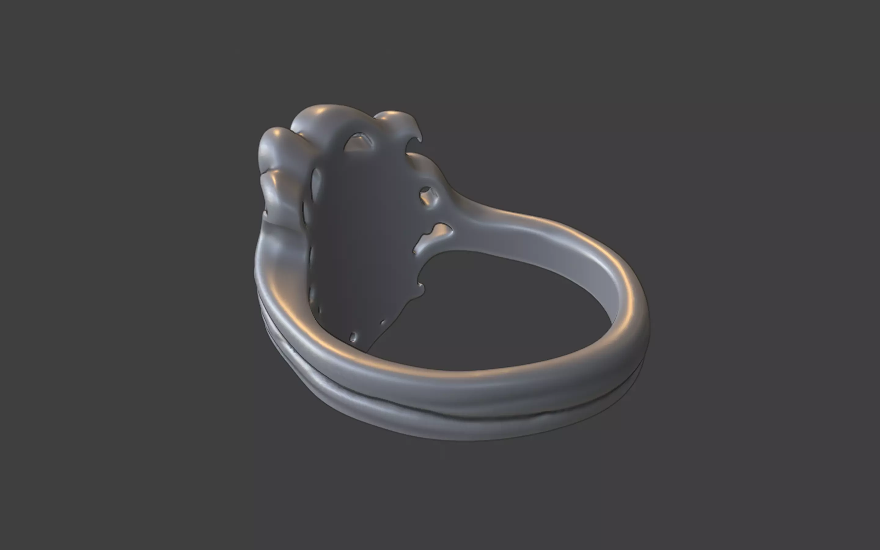 art nouveau bird ring nature inspired 3D print model_3