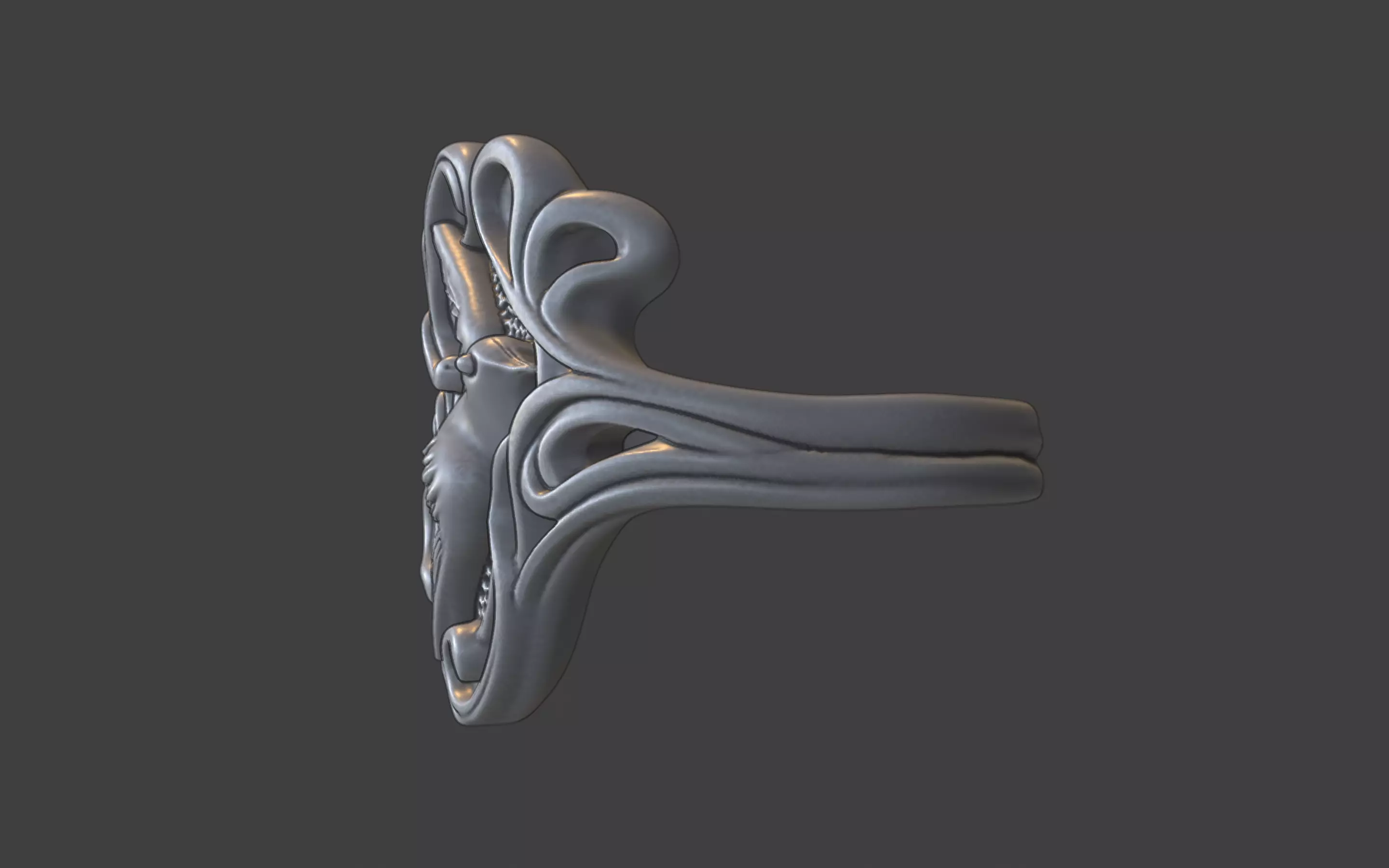 art nouveau bird ring nature inspired 3D print model_10