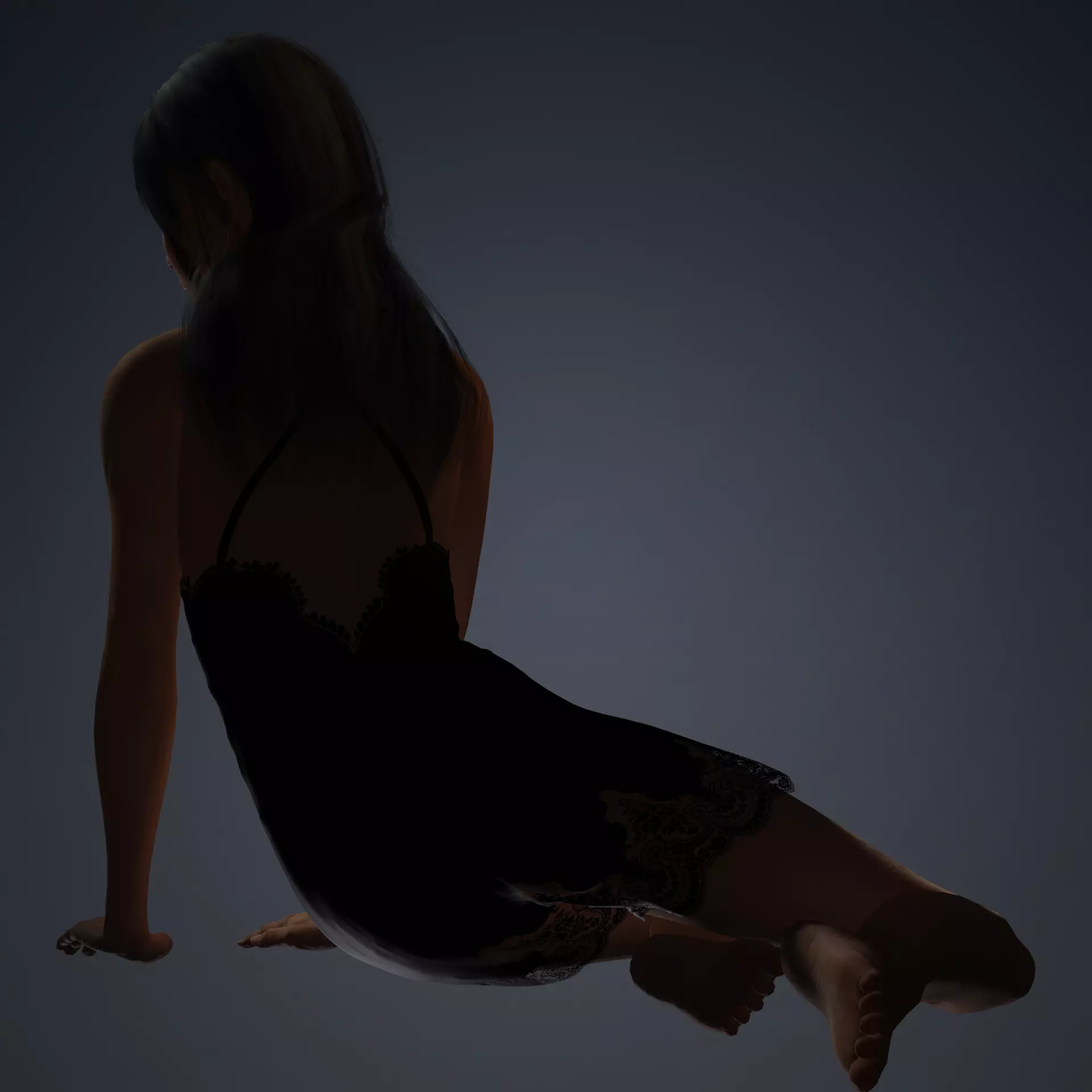 Character The Shadow Enchantress Low-poly 3D model_9