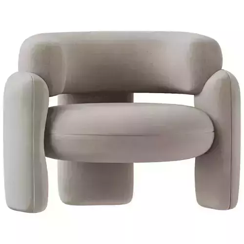 Sculptural Modern Accent Armchair 3D Model 