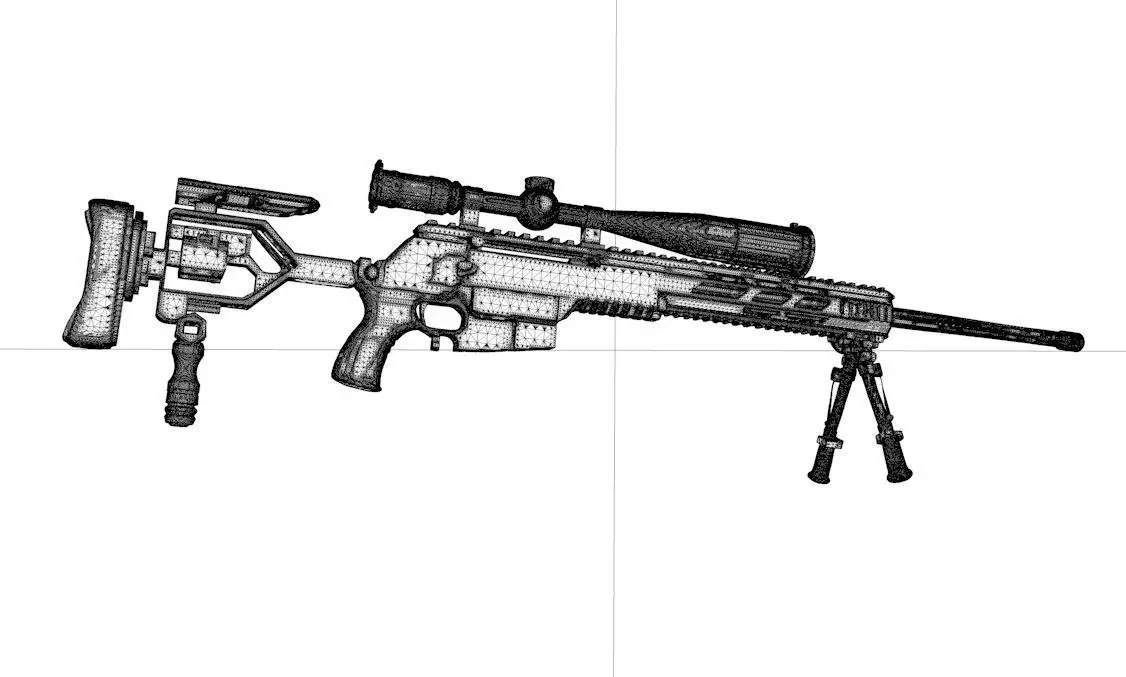 IWI DAN  sniper rifle  3D model_4