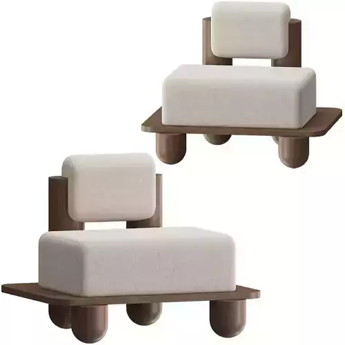 Architectural Platform Lounge Chair 3D Model