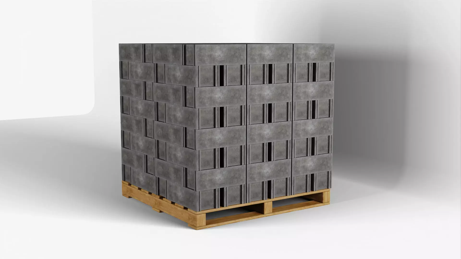 Wooden Pallet with Bricks 4 3D model_4