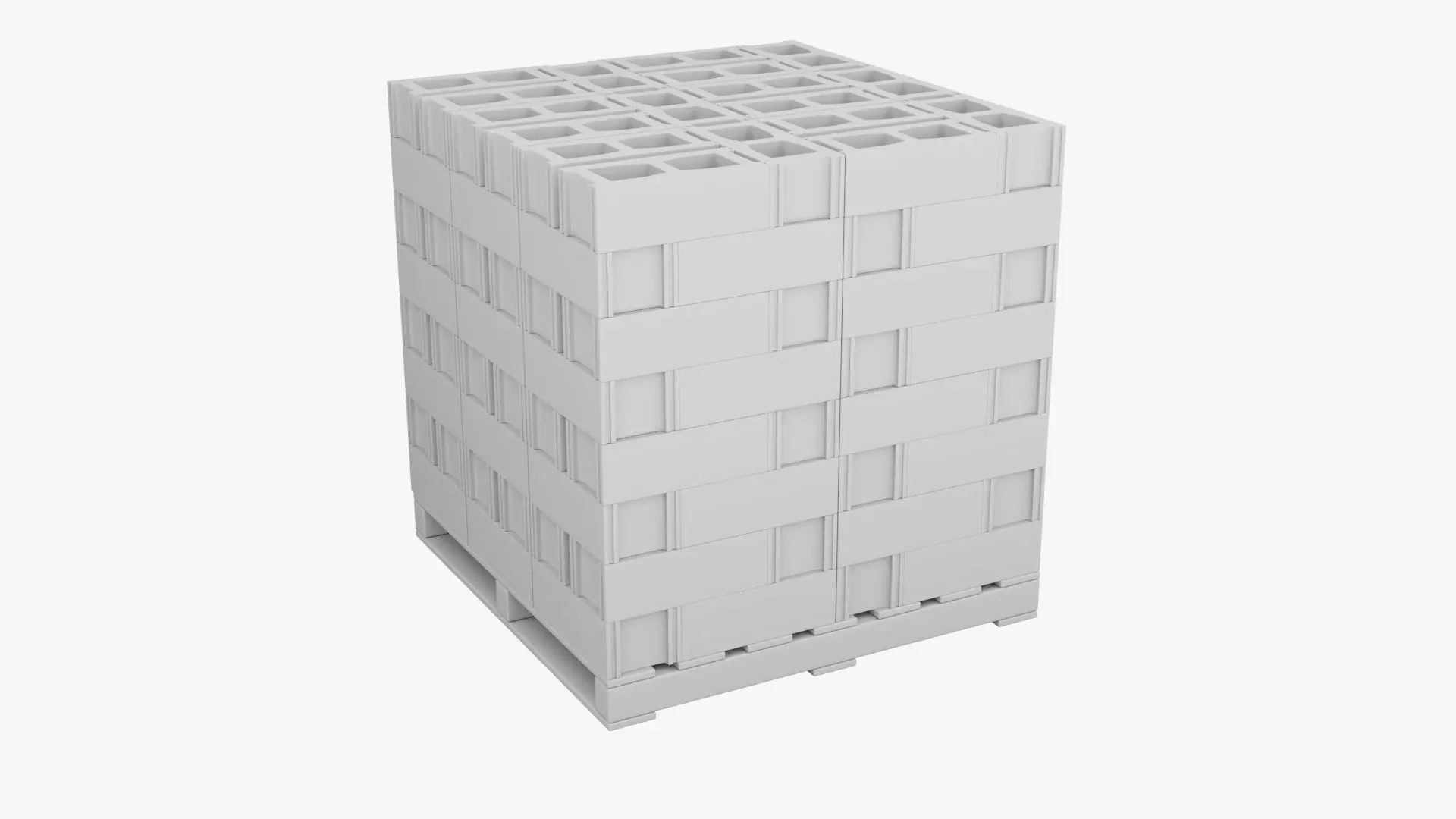 Wooden Pallet with Bricks 4 3D model_5