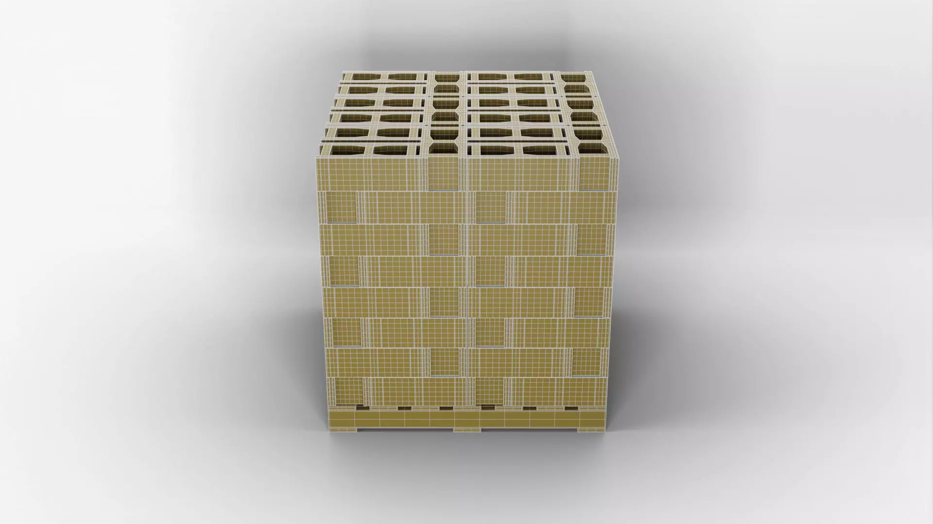 Wooden Pallet with Bricks 4 3D model_11