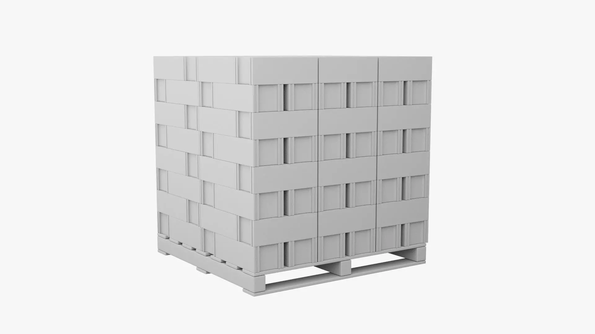 Wooden Pallet with Bricks 4 3D model_9