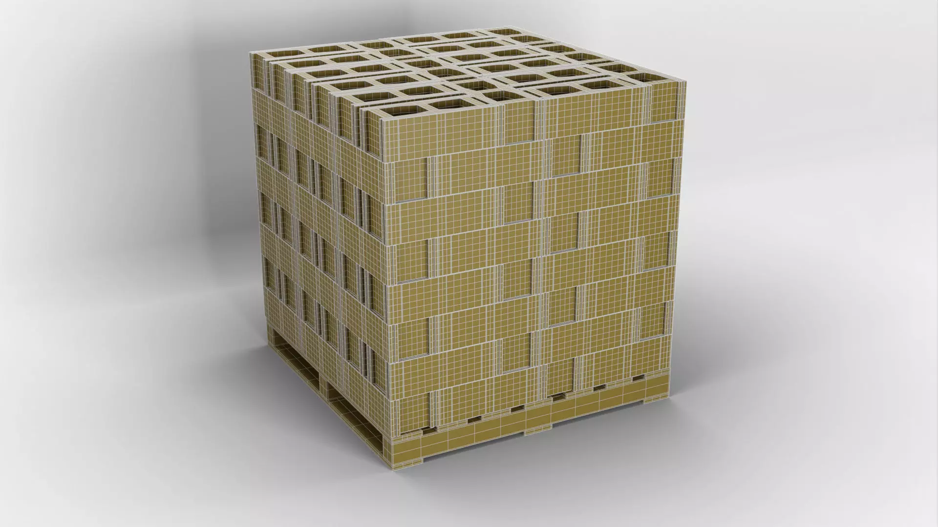 Wooden Pallet with Bricks 4 3D model_10