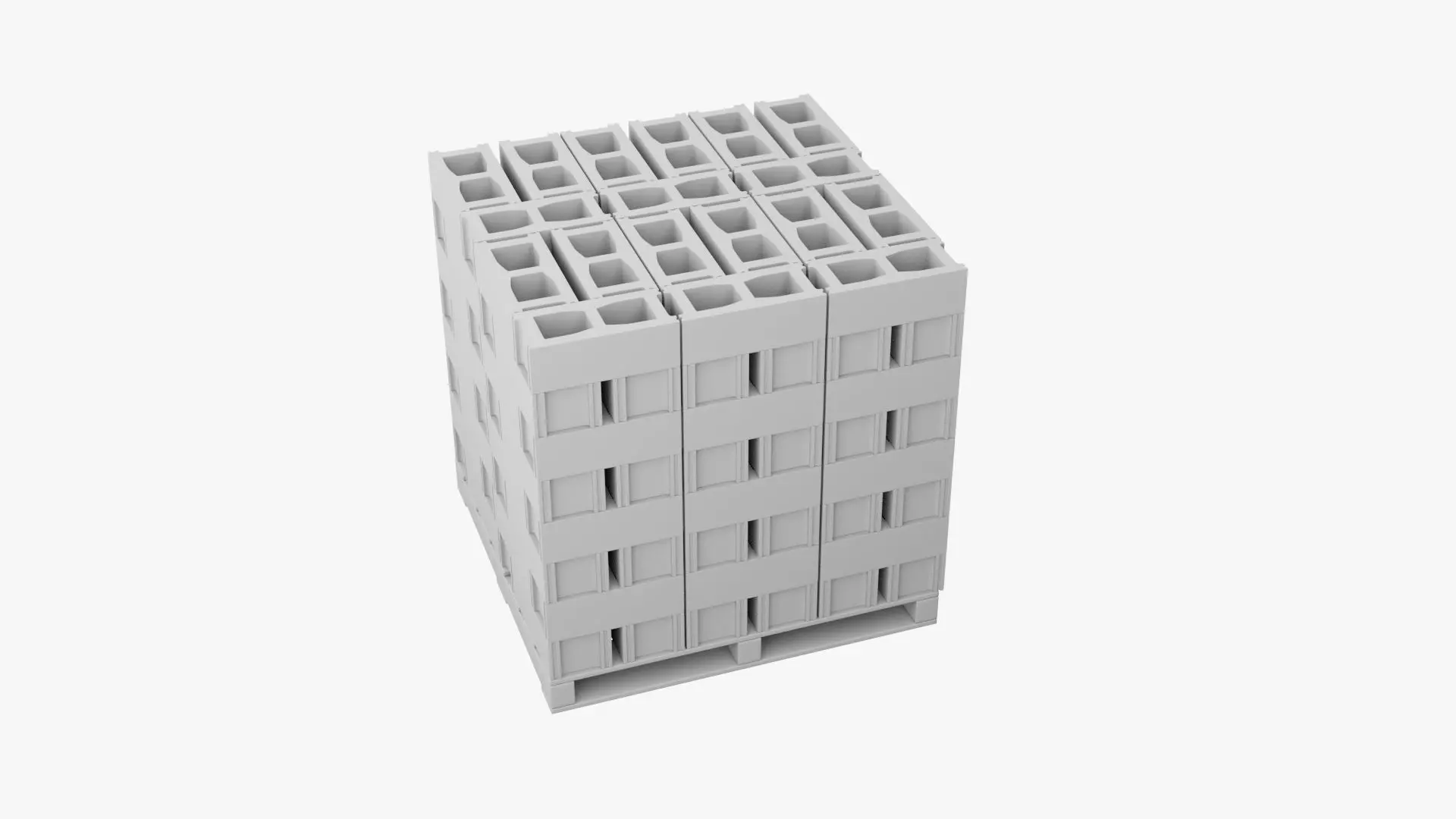 Wooden Pallet with Bricks 4 3D model_7