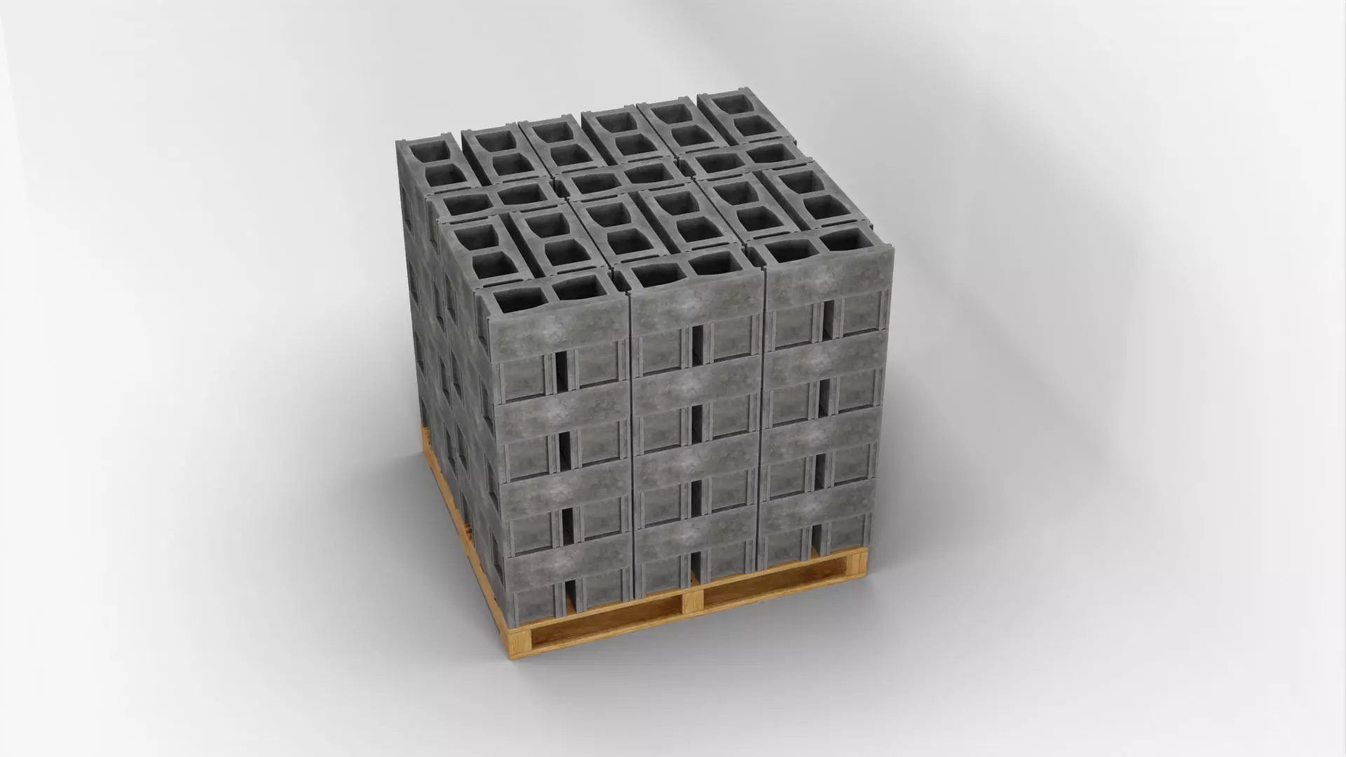 Wooden Pallet with Bricks 4 3D model_2