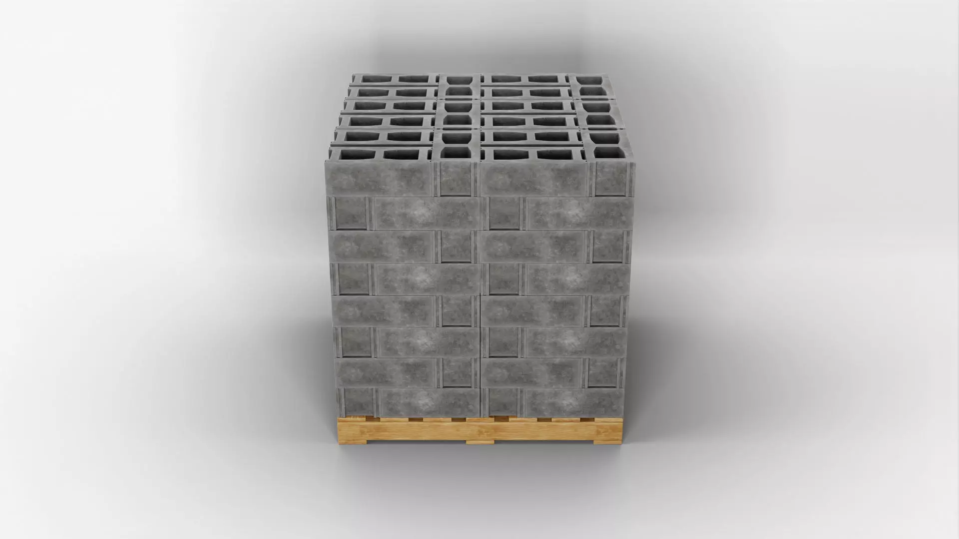 Wooden Pallet with Bricks 4 3D model_1