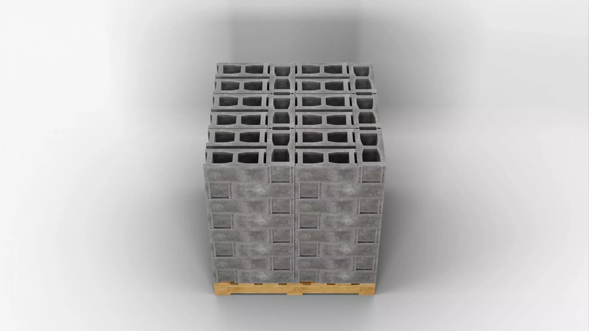 Wooden Pallet with Bricks 4 3D model_3