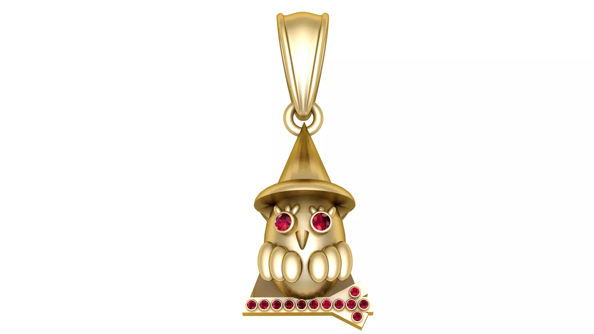 3D Printable Owl Pendant with Wizard Hat Free 3D print model