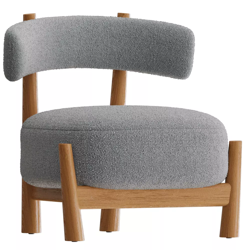 Scandinavian Modern Accent Chair 3D Model  Low-poly 3D model_1