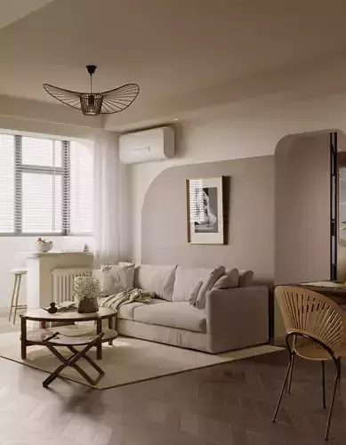 Modern living room dining room interior scenes 300