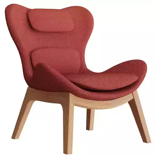 Scandinavian Boucle  Lounge Chair 3D Model