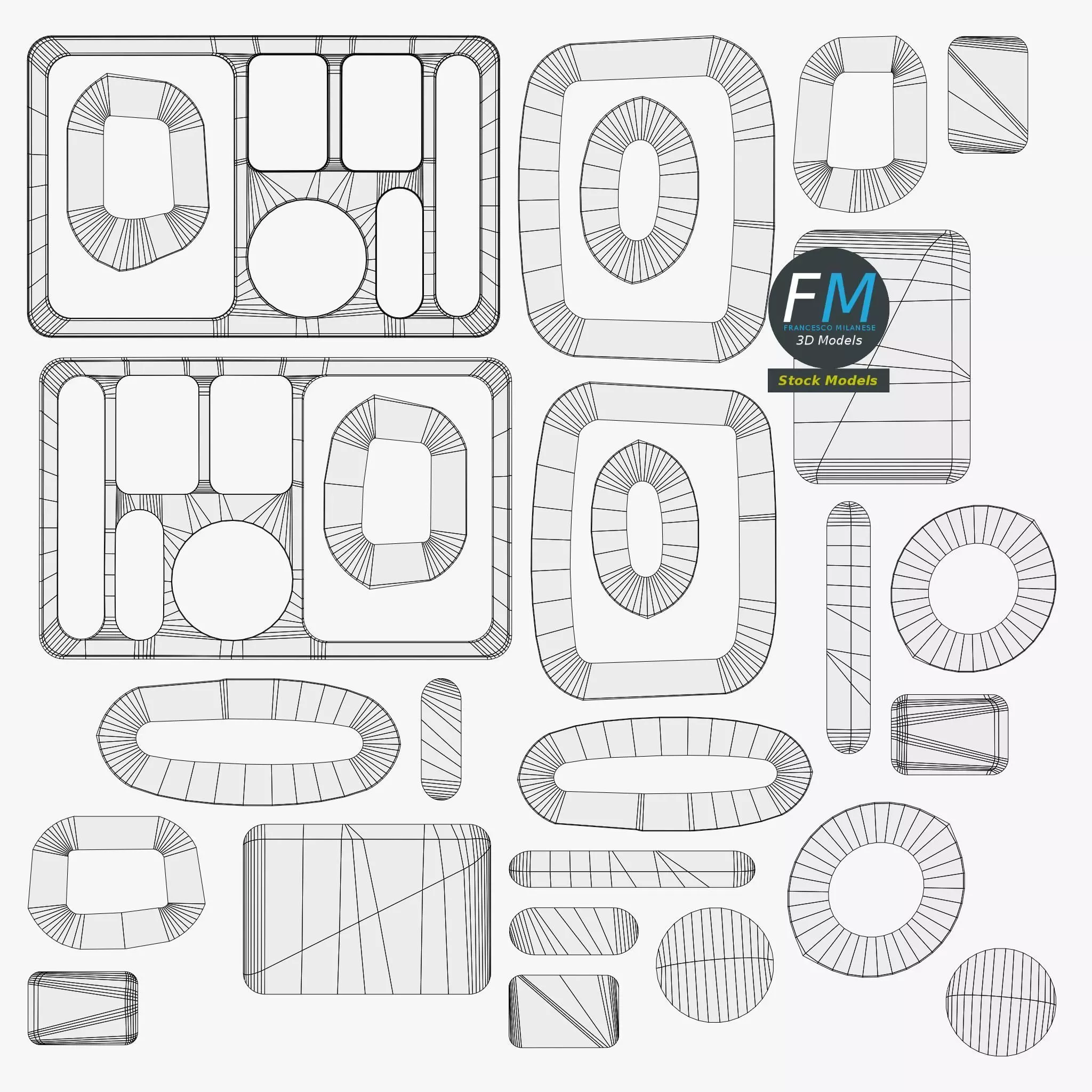 Empty compartment meal tray 2 3D model_11