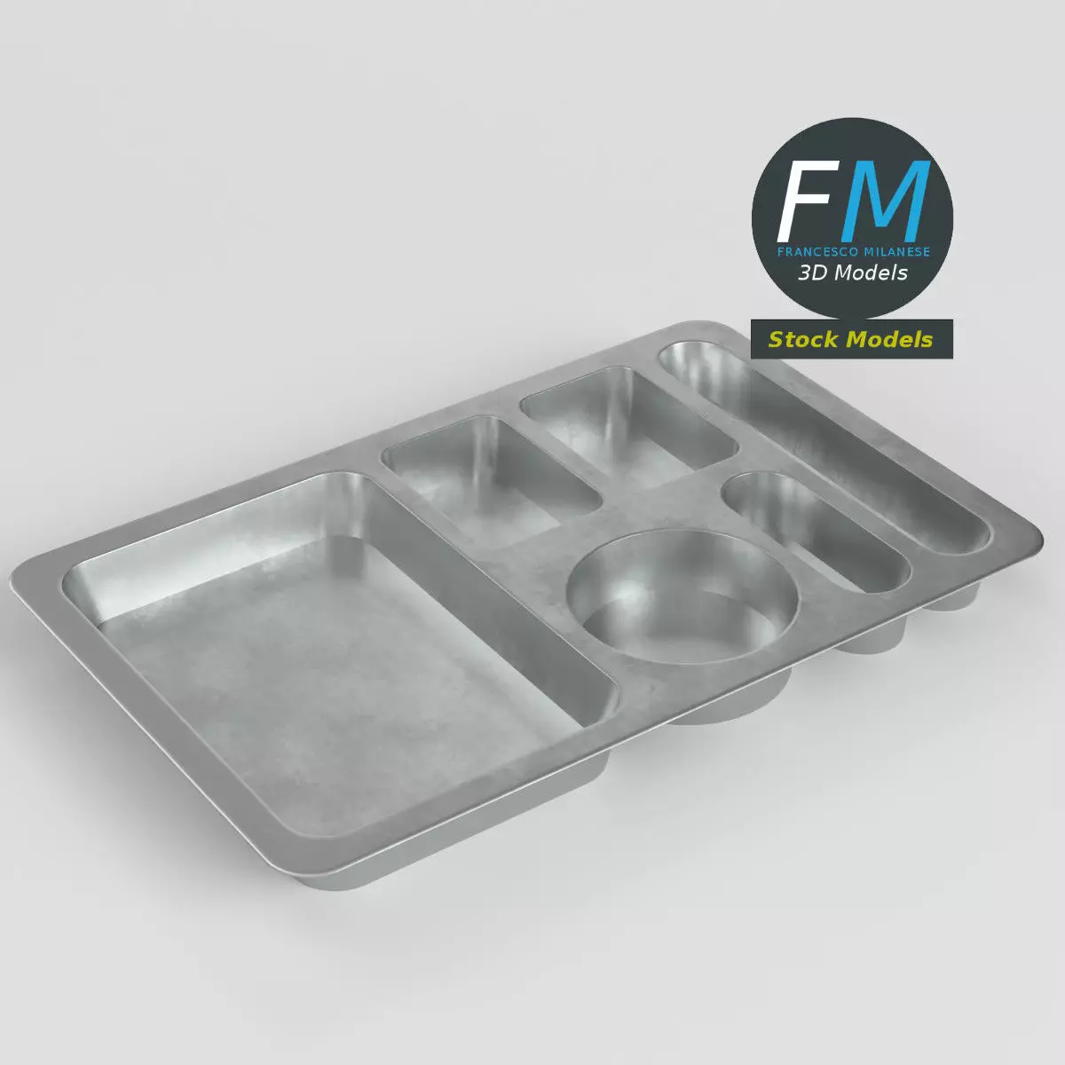 Empty compartment meal tray 2 3D model_0