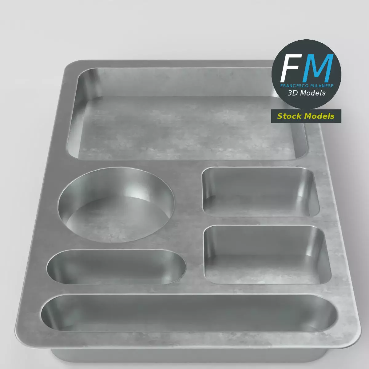 Empty compartment meal tray 2 3D model_5