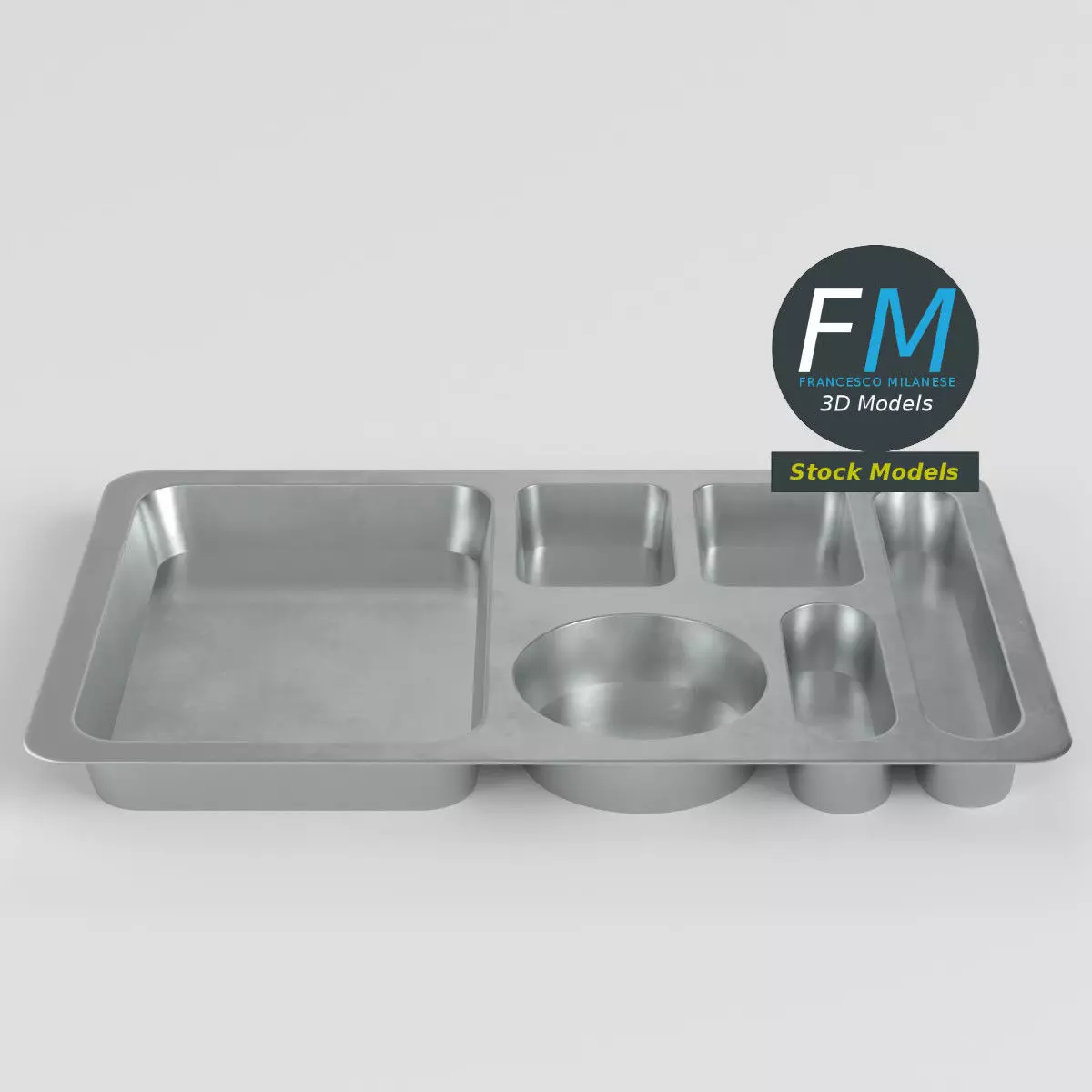 Empty compartment meal tray 2 3D model_3
