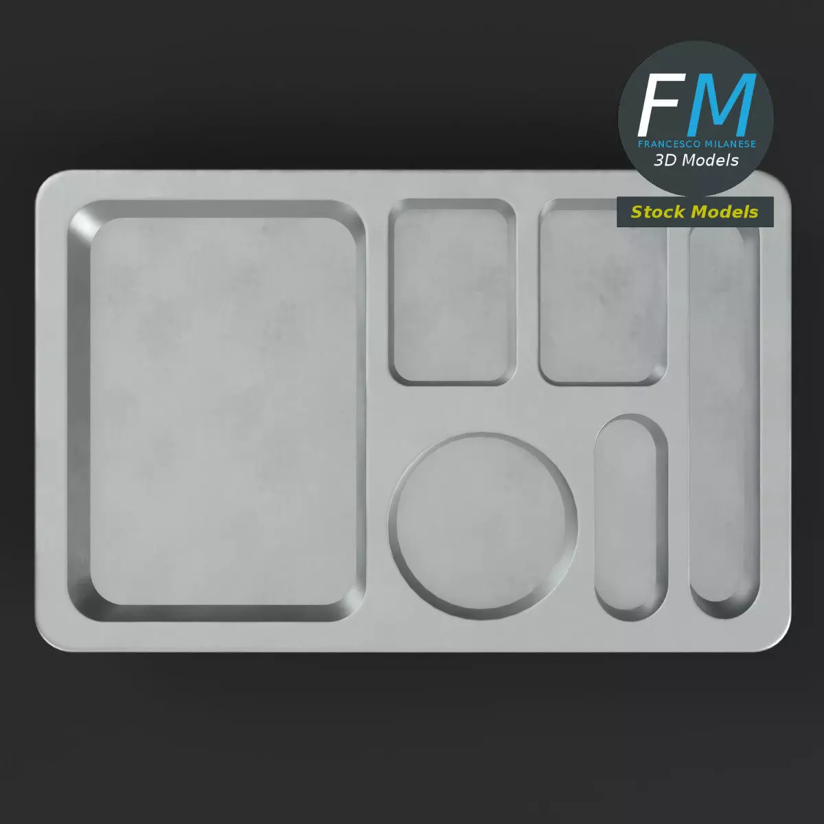 Empty compartment meal tray 2 3D model_6
