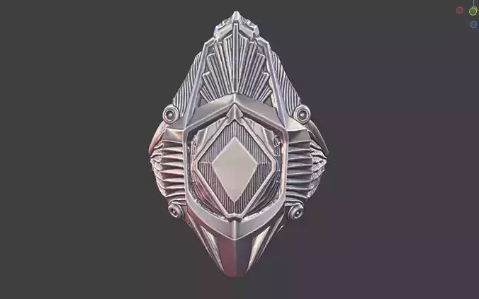 futuristic tribal geometric ring