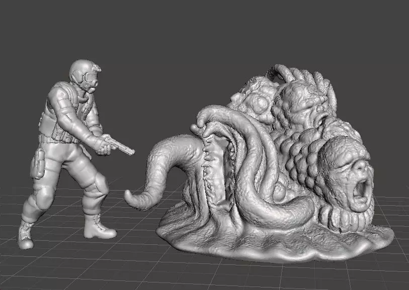 TENTACLE MONSTER CREATURE MODEL FIGURE HORROR FANTASY GAMES RPG 3D print model_3