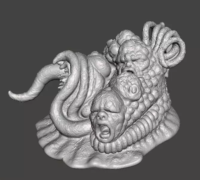 TENTACLE MONSTER CREATURE MODEL FIGURE HORROR FANTASY GAMES RPG 3D print model_6