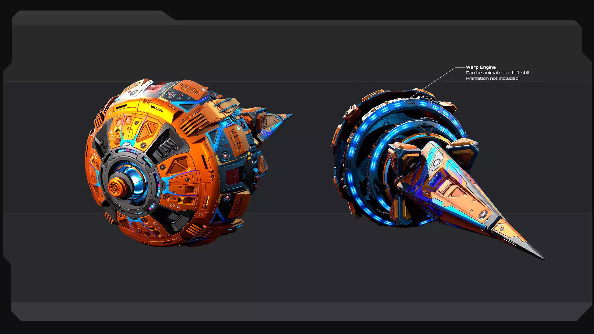 DRAKX - ALIEN Freighter DK5 Low-poly 3D model_5