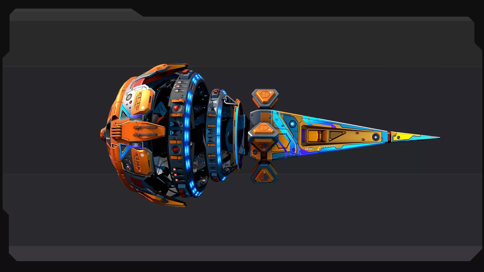 DRAKX - ALIEN Freighter DK5 Low-poly 3D model_3