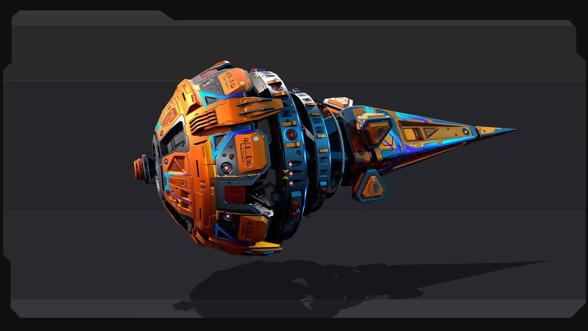 DRAKX - ALIEN Freighter DK5 Low-poly 3D model_2
