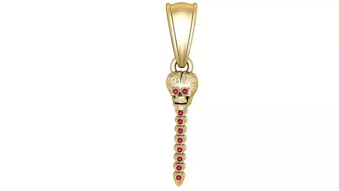 Gold Skull Spine Pendant 3D Printable model