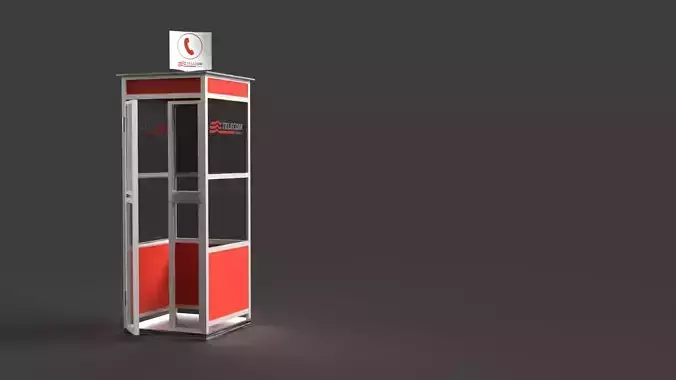 cabina telefonica telecom Free 3D model