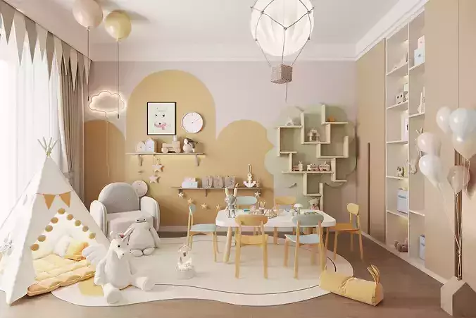 Nordic  style children s playroom