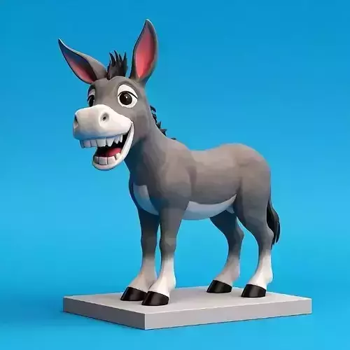 2329  Laughing Donkey 3D Printed Full Figure Statue