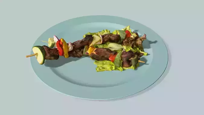 Exclusive Food Set For Lunch S7 Low Poly 3D Model