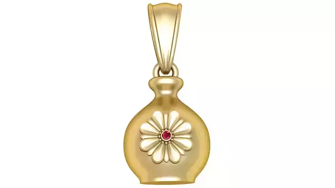 Gold Pot-Shaped Pendant 3D Printable Jewelry