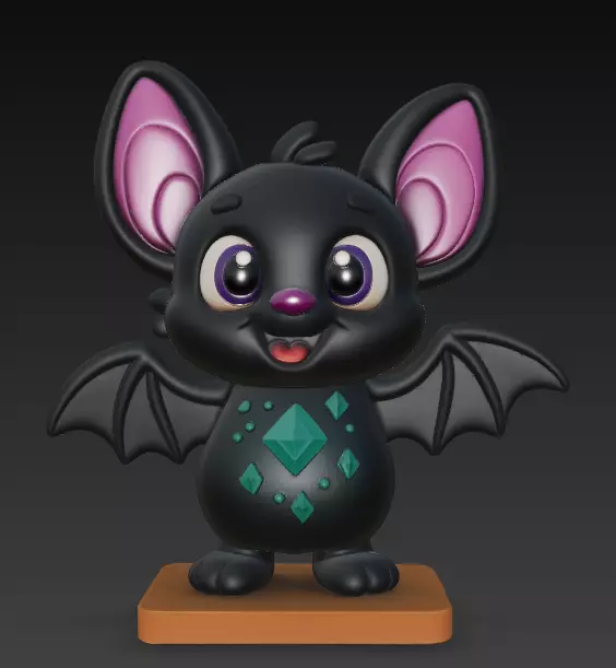 Cute Bat Figurine 3D print model_1