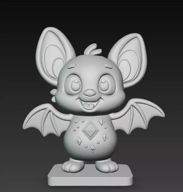 Cute Bat Figurine 3D print model_2
