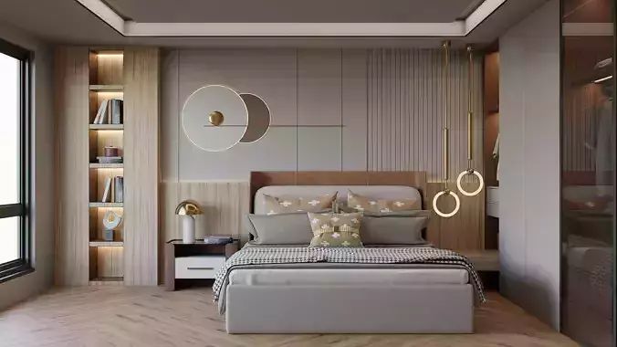 Modern Bedroom Interior Scene