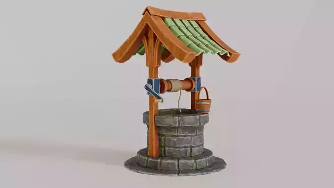 Stylized Medieval Water Well