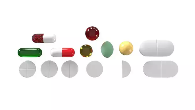 Pills pack PBR 3D model