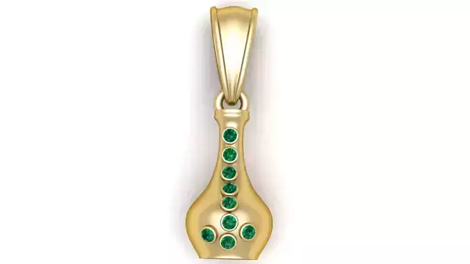 Gemstone Vase Pendant  3D Printable Jewelry