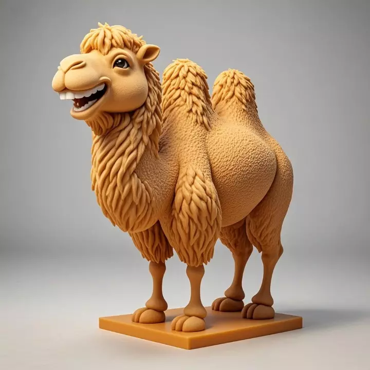 2330  Laughing Camel 3D Printed Full  Figure Statue 3D print model_1