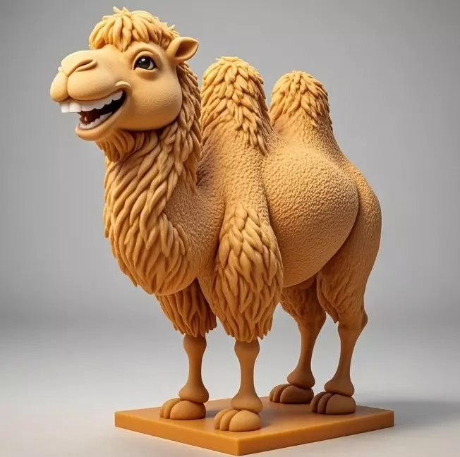 2330  Laughing Camel 3D Printed Full  Figure Statue 3D print model_5