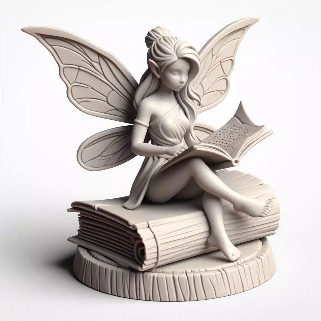 Fairy Miniature on Tree Stump 3D print model