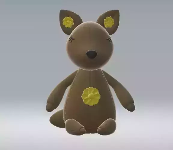cartoon kangaroo 3d printable model 