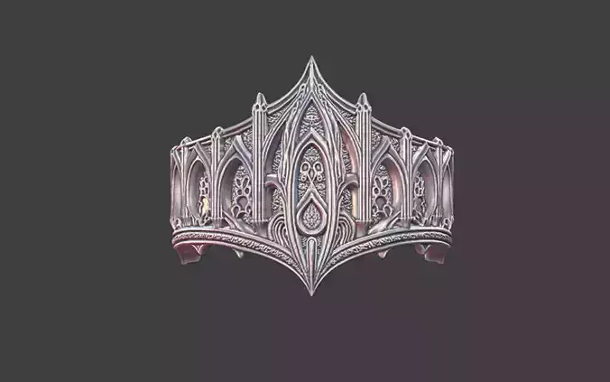 gothic scrollwork ring silver