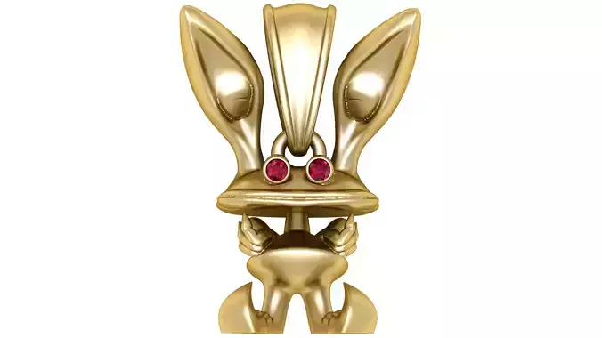 Great Ear Bunny Pendant  3D Printable Model