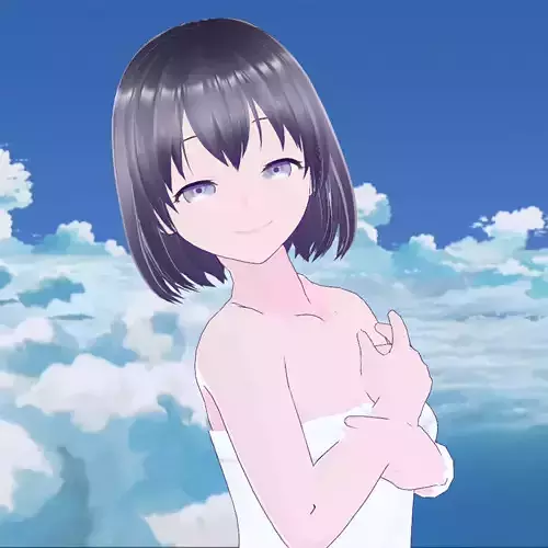 Anime Girl Momo in Towel