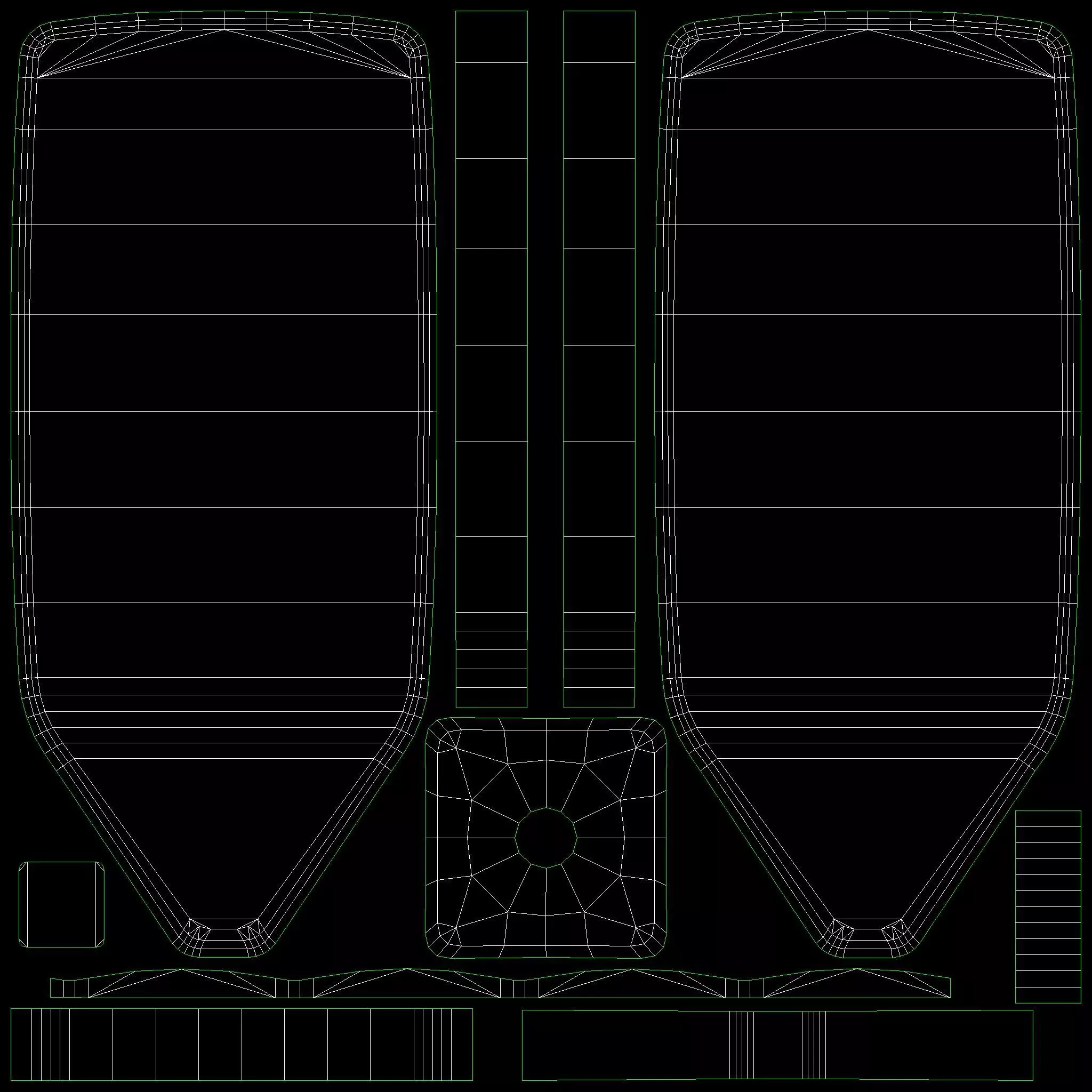 Traffic Bollard Island B Low-poly 3D model_17